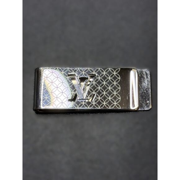 Louis Vuitton Silver Money Clip Champs Elysees Metal LV Logo With Box M65041 - Picture 1 of 6